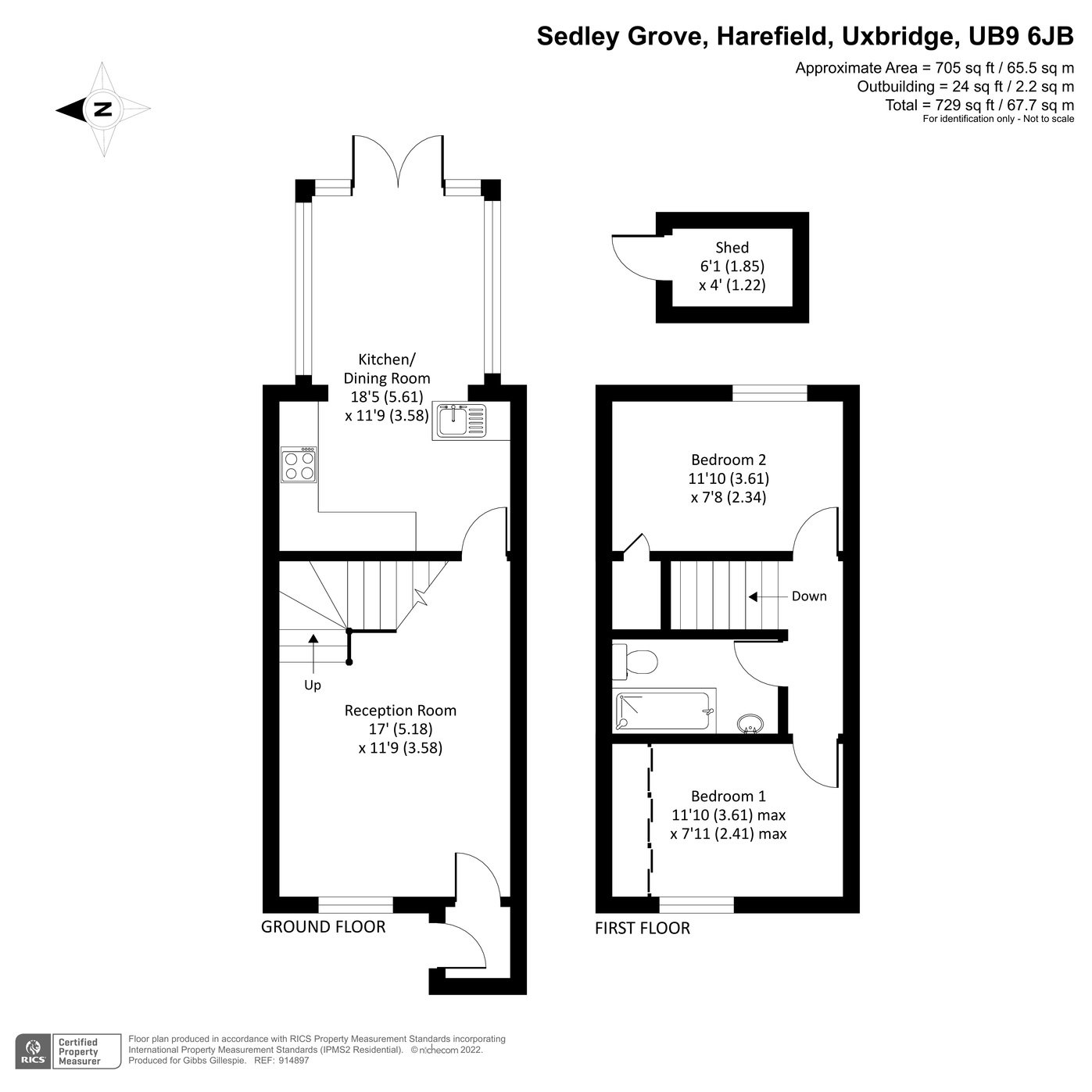 2 bedroom House for sale in Sedley Grove, Harefield, Middlesex, UB9