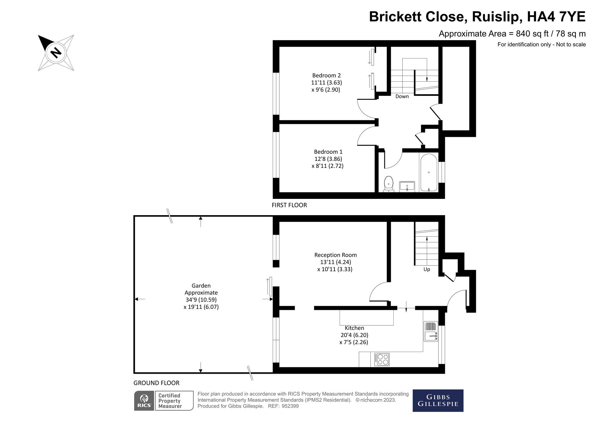 2 bedroom House for sale in Brickett Close, Ruislip, Middlesex, HA4
