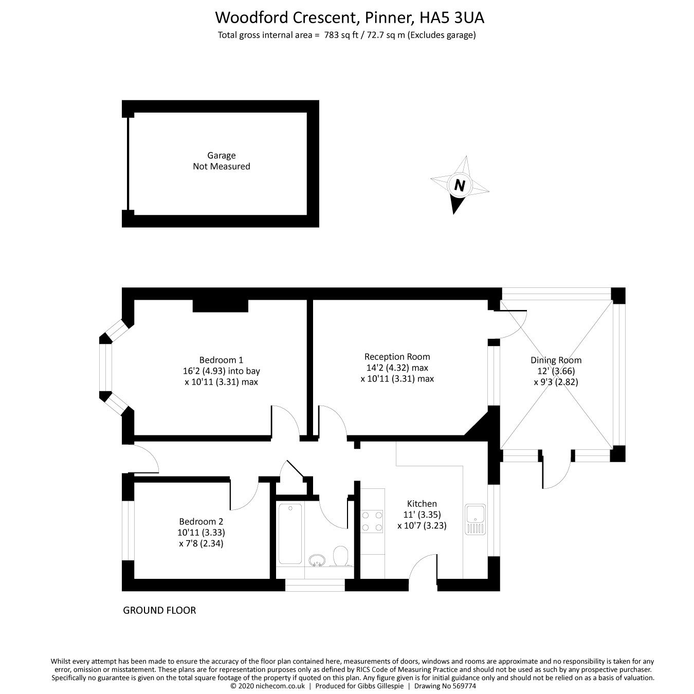 2 bedroom Bungalow for sale in Woodford Crescent, Pinner, Middlesex